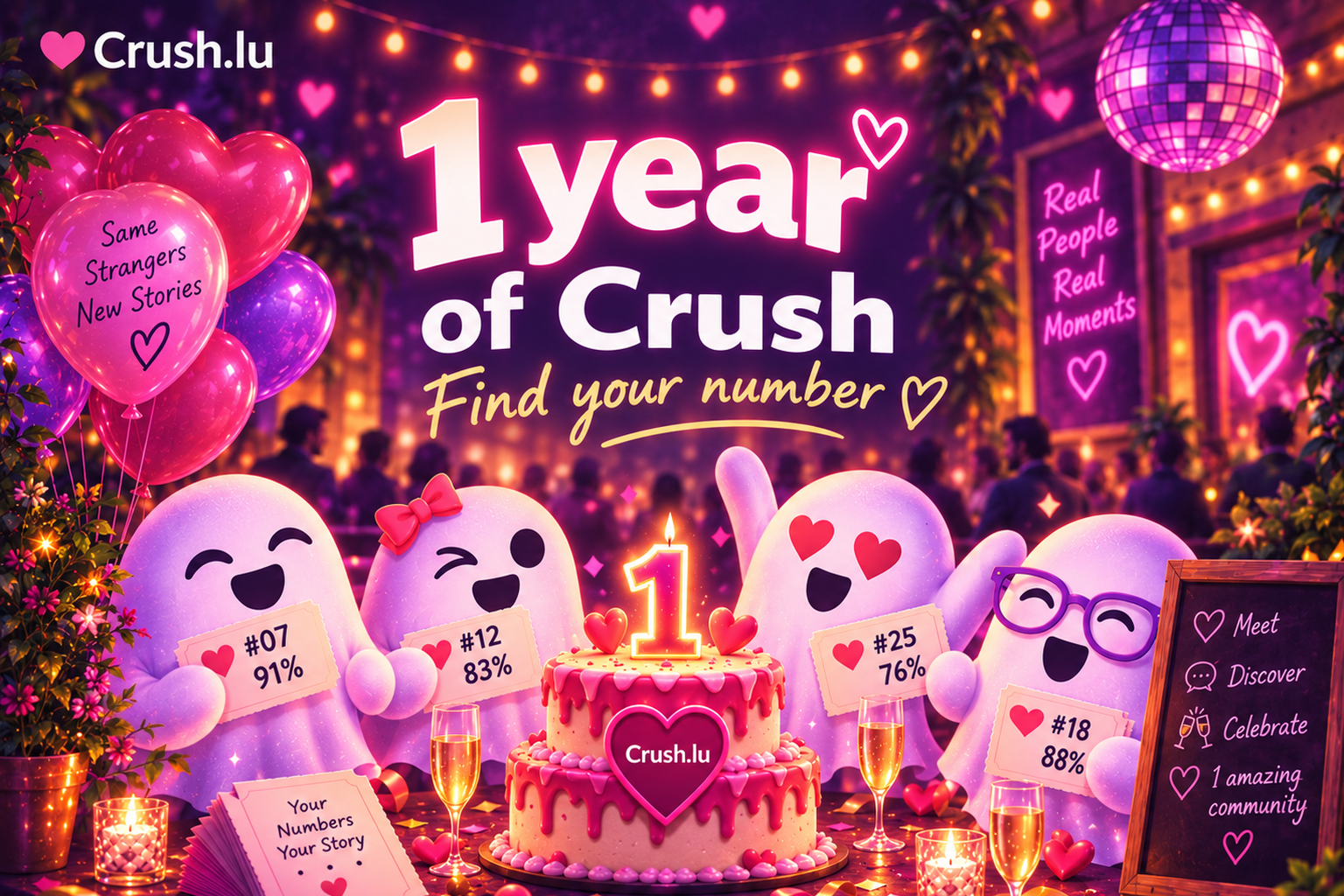 🎉 1 year of Crush | Find your number